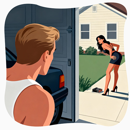 Heat in the Garage – When She Noticed You Noticing