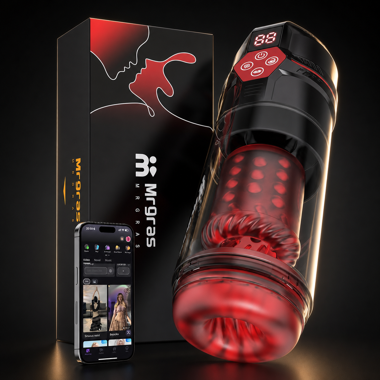 AI Sync vacuum thrust and rotation male stroker